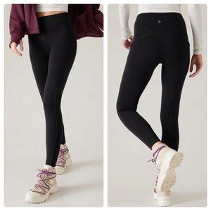 Athleta Altitude Stash Tight Fleece Leggings Black Pocket XL 16 NWT NEW Polartec